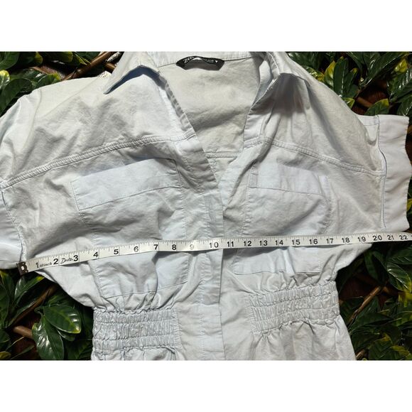 Zara Baby Blue Shortall Jumpsuit Size Medium - Picture 8 of 8